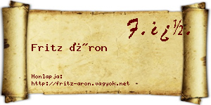 Fritz Áron névjegykártya