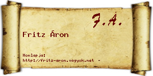 Fritz Áron névjegykártya